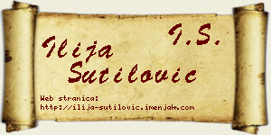 Ilija Šutilović vizit kartica